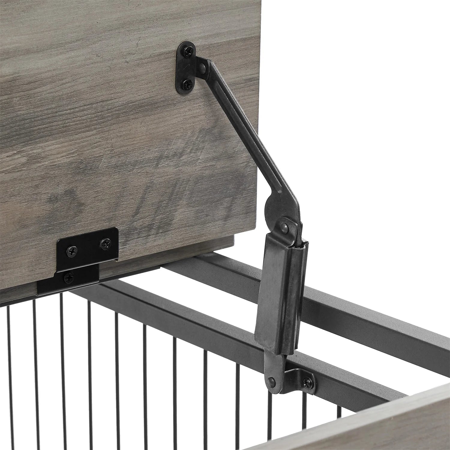 27 Inches Dog Crate Rustic Style Furniture Dog Cage Crate with Double Doors and Lift Top Heavy-Duty Kennel, Gray