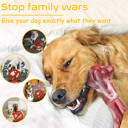 Durable Dog Toys, Indestructible Dog Chew Toys for Aggressive Chewers, Tough Nylon Dental Dog Toys for Large Medium Breed, Real Bacon Flavor