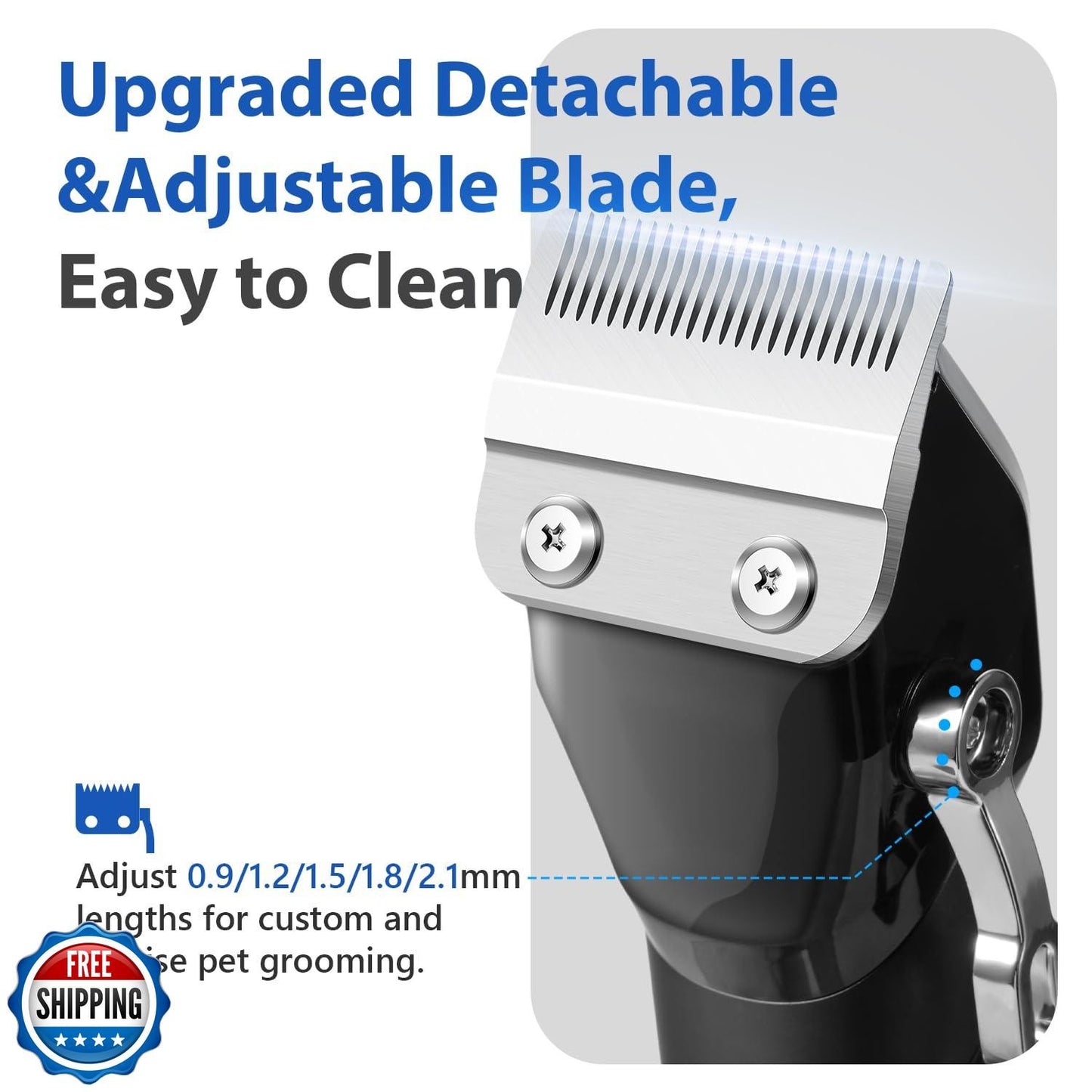 Fuzzyfix Dog Grooming Kit, Dog Clippers for Grooming for Thick Curly Coats, P