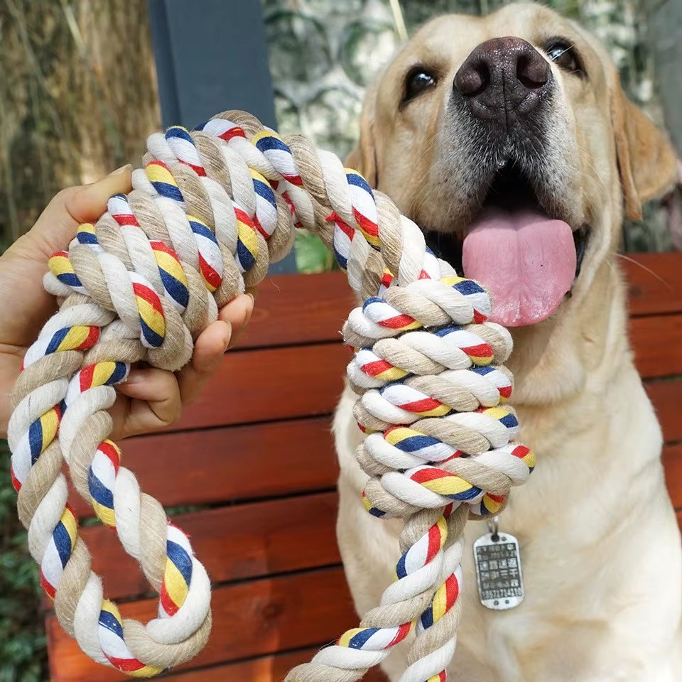 Bite-Resistant Dog Rope Knot Toys Interactive Pet Toys for Medium Large Dogs Colorful Dog Molar Toy Chewing Toy Dog Accessories